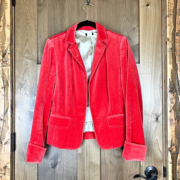 J. Crew Coral Velvet Blazer Size 8